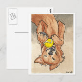 Tennis Ball Fun Golden Retriever Dog Art Briefkaart (Voorkant / Achterkant)