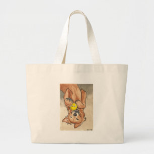 Tennis Ball Fun Golden Retriever Dog Art Grote Tote Bag