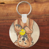 Tennis Ball Fun Golden Retriever Dog Art Sleutelhanger (Voorkant)