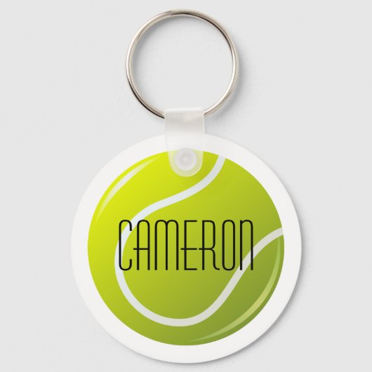 Tennis ball gepersonaliseerde naam sleutelhanger (Voorkant)