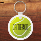 Tennis ball gepersonaliseerde naam sleutelhanger (Voorkant)