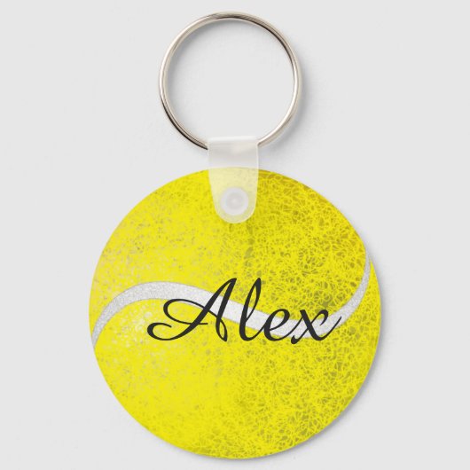 Tennis ball gepersonaliseerde naam sleutelhanger (Voorkant)