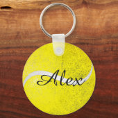Tennis ball gepersonaliseerde naam sleutelhanger (Voorkant)