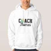 Tennis Ball Green & Yellow Coach Instructor Name Hoodie (Voorkant)