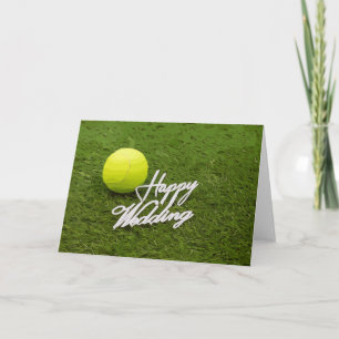Tennis ball happy bruiloft voor tennisspeler kaart