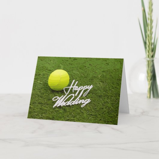 Tennis ball happy bruiloft voor tennisspeler kaart (Voorkant)