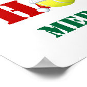 Tennis Ball Ho Ho Merry kerst Green, rood Poster (Hoek)