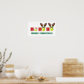 Tennis Ball Ho Ho Merry kerst Green, rood Poster (Keuken)