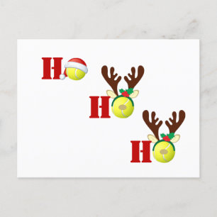 Tennis Ball Ho Ho Santa Reindekerst Briefkaart