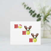 Tennis Ball Ho Ho Santa Reindekerst Briefkaart (Staand voorkant)
