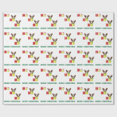 Tennis Ball Ho Ho Santa Reindekerst Cadeaupapier (Vlak)