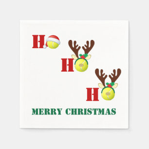Tennis Ball Ho Ho Santa Reindekerst Servet