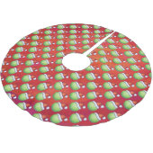 Tennis Ball in Santa Hat Pattern op Red Kerstboom Rok (Gekanteld)