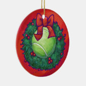 Tennis Ball in Wreath in Red Keramisch Ornament (Rechts)