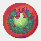 Tennis Ball in Wreath in Red Magneet (Voorkant)