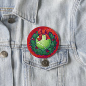 Tennis Ball in Wreath in Red Ronde Button 7,6 Cm (In situ)