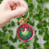 Tennis Ball in Wreath in Red Sleutelhanger (Hand)