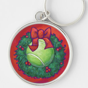 Tennis Ball in Wreath in Red Sleutelhanger