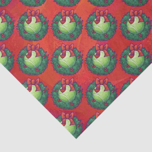 Tennis Ball in Wreath in Red Tissuepapier (Detail)