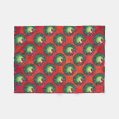 Tennis Ball in Wreath Pattern on Red Fleece Deken (Voorkant (Horizontaal))