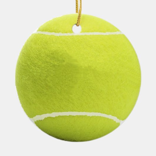 Tennis Ball-kerstboomversiering Keramisch Ornament (Voorkant)