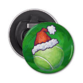 Tennis Ball-kerstgroen Button Flesopener (Voorkant)