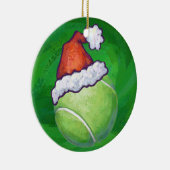 Tennis Ball-kerstgroen Keramisch Ornament (Rechts)