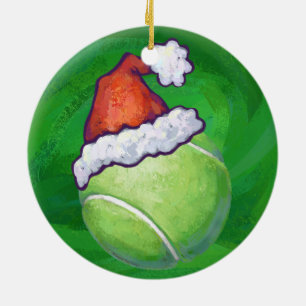 Tennis Ball-kerstgroen Keramisch Ornament