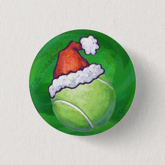 Tennis Ball-kerstgroen Ronde Button 3,2 Cm (Voorkant)