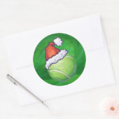 Tennis Ball-kerstgroen Ronde Sticker (Envelop)