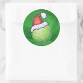 Tennis Ball-kerstgroen Ronde Sticker (Tas)