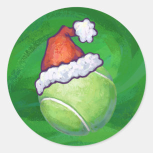 Tennis Ball-kerstgroen Ronde Sticker