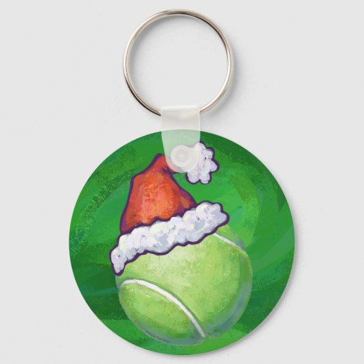Tennis Ball-kerstgroen Sleutelhanger (Voorkant)