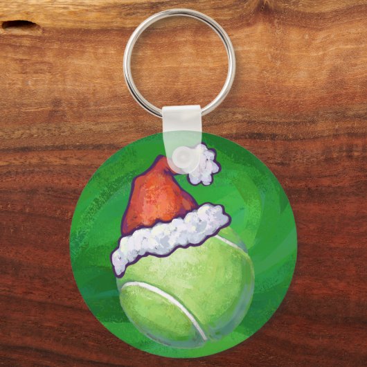 Tennis Ball-kerstgroen Sleutelhanger (Voorkant)