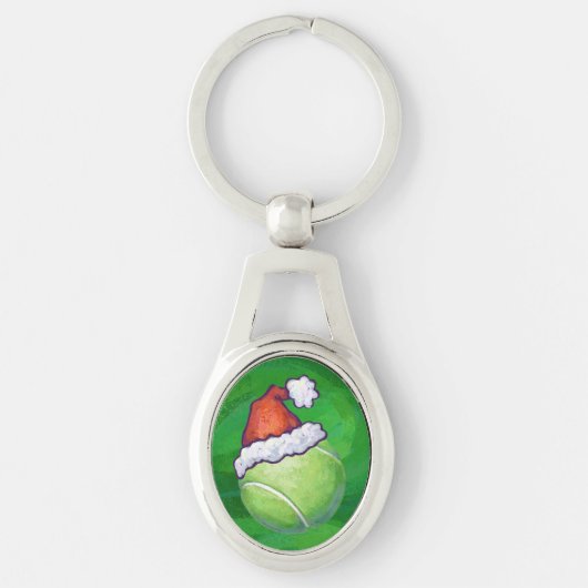 Tennis Ball-kerstgroen Sleutelhanger (Voorkant)