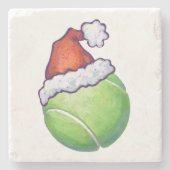 Tennis Ball-kerstgroen Stenen Onderzetter (Voorkant)