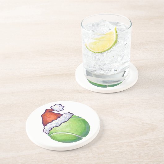 Tennis Ball-kerstgroen Zandsteen Onderzetter (Zijkant)