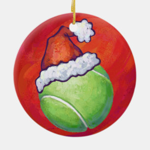 Tennis Ball Kerstmis Keramisch Ornament