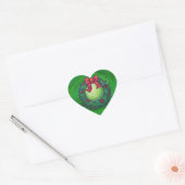 Tennis Ball Kerstmis met groen Hart Sticker (Envelop)