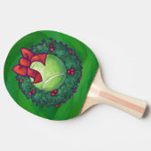 Tennis Ball Kerstmis met groen Tafeltennisbatje (Zijkant)