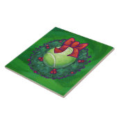 Tennis Ball Kerstmis met groen Tegeltje (Zijkant)