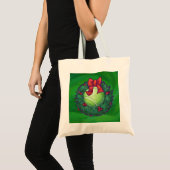 Tennis Ball Kerstmis met groen Tote Bag (Voorkant (product))