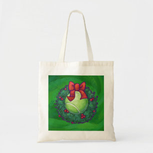 Tennis Ball Kerstmis met groen Tote Bag