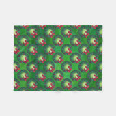 Tennis Ball Kerstmis - Patroon op groen Fleece Deken (Voorkant (Horizontaal))