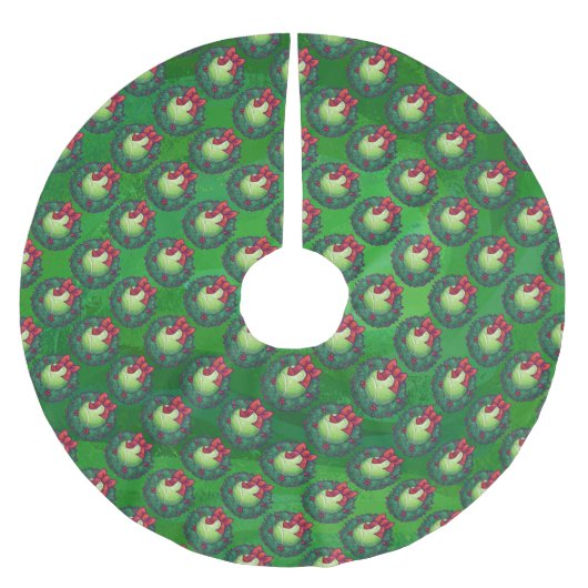 Tennis Ball Kerstmis - Patroon op groen Kerstboom Rok (Voorkant)