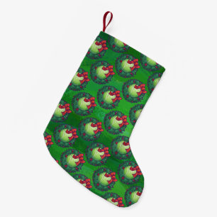 Tennis Ball Kerstmis - Patroon op groen Kleine Kerstsok