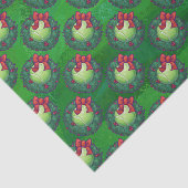 Tennis Ball Kerstmis - Patroon op groen Tissuepapier (Detail)