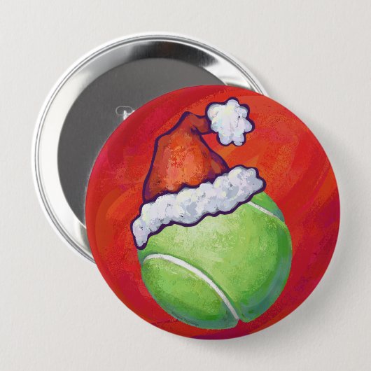 Tennis Ball Kerstmis Ronde Button 4,0 Cm (Voorkant /achterkant)