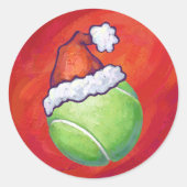 Tennis Ball Kerstmis Ronde Sticker (Voorkant)