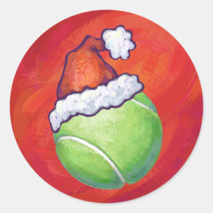Tennis Ball Kerstmis Ronde Sticker